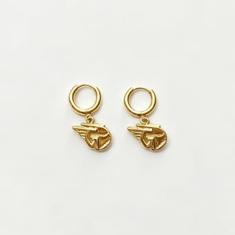 LUV AJ Cleveland Guardians Logo Charm Huggie Earrings