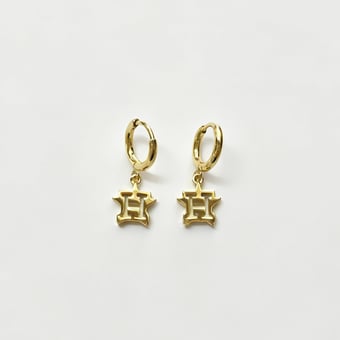 LUV AJ Houston Astros Logo Charm Huggie Earrings