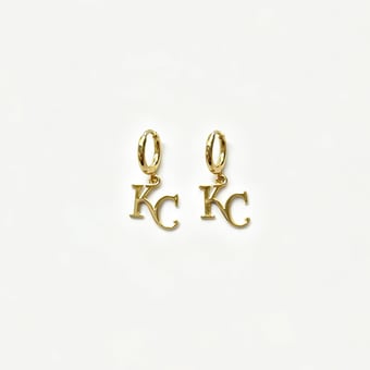 LUV AJ Kansas City Royals Logo Charm Huggie Earrings