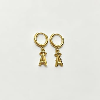 LUV AJ Los Angeles Angels Logo Charm Huggie Earrings