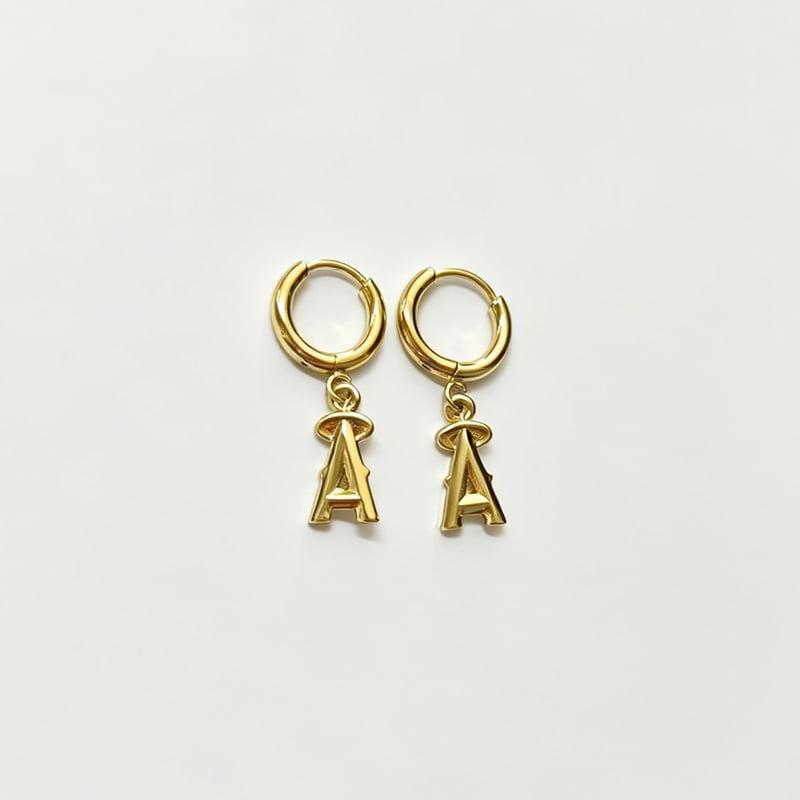 LUV AJ Los Angeles Angels Logo Charm Huggie Earrings