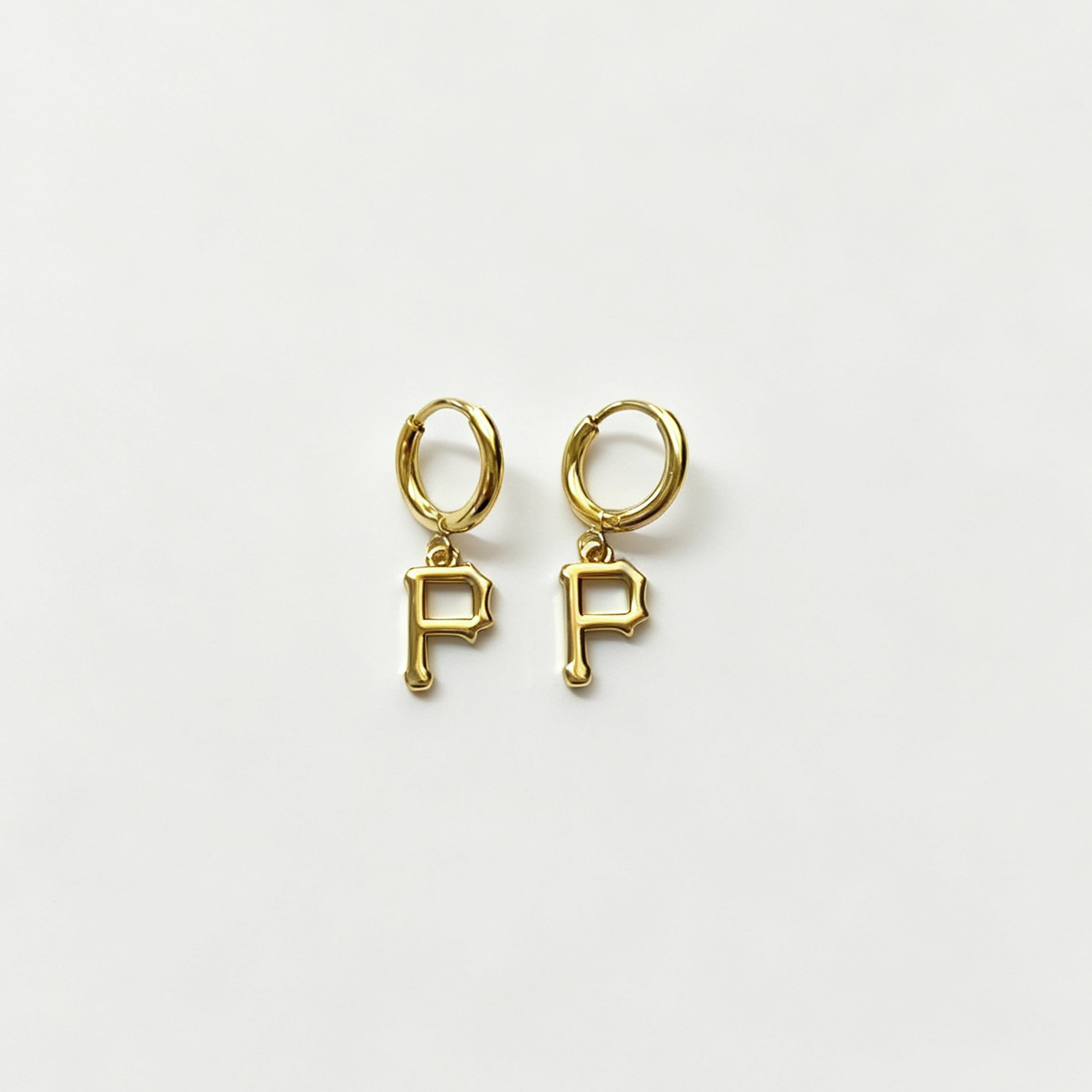 LUV AJ Pittsburgh Pirates Logo Charm Huggie Earrings LUV AJ Pittsburgh Pirates Logo Charm Huggie Earrings