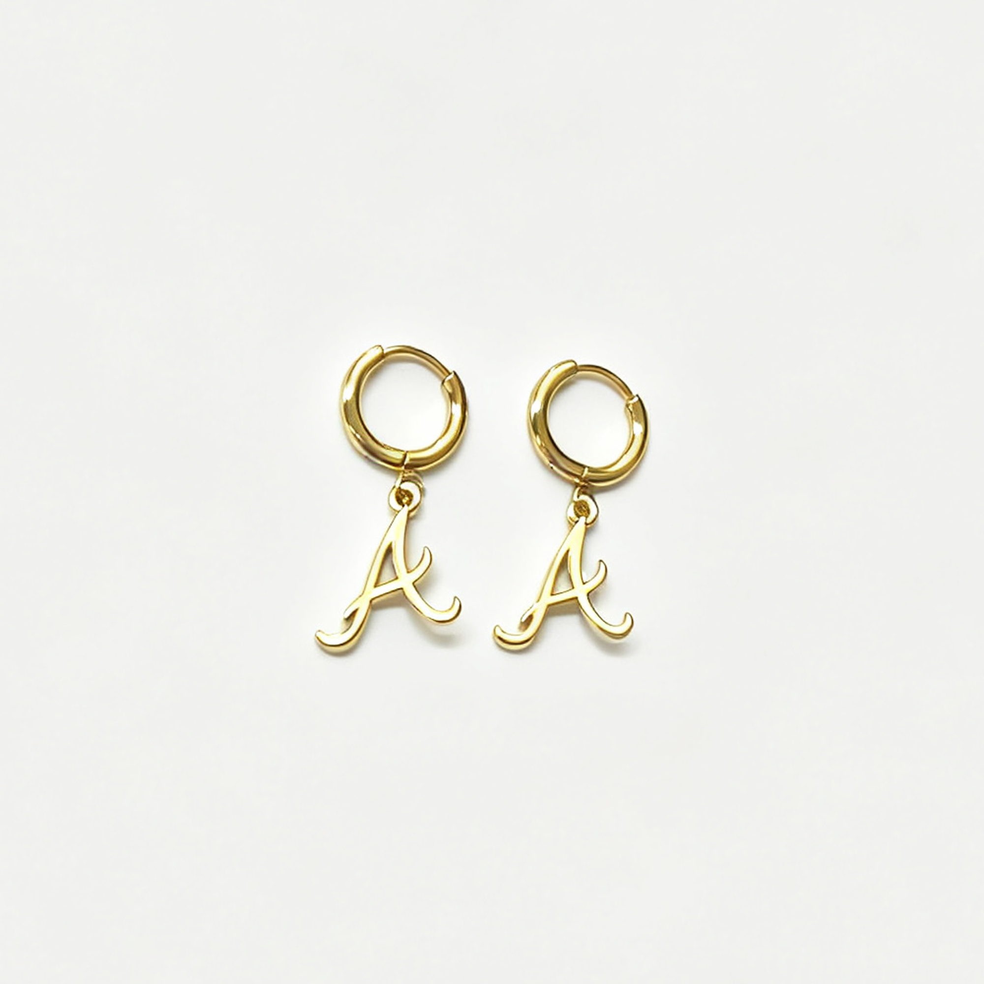 LUV AJ Atlanta Braves Logo Charm Huggie Earrings