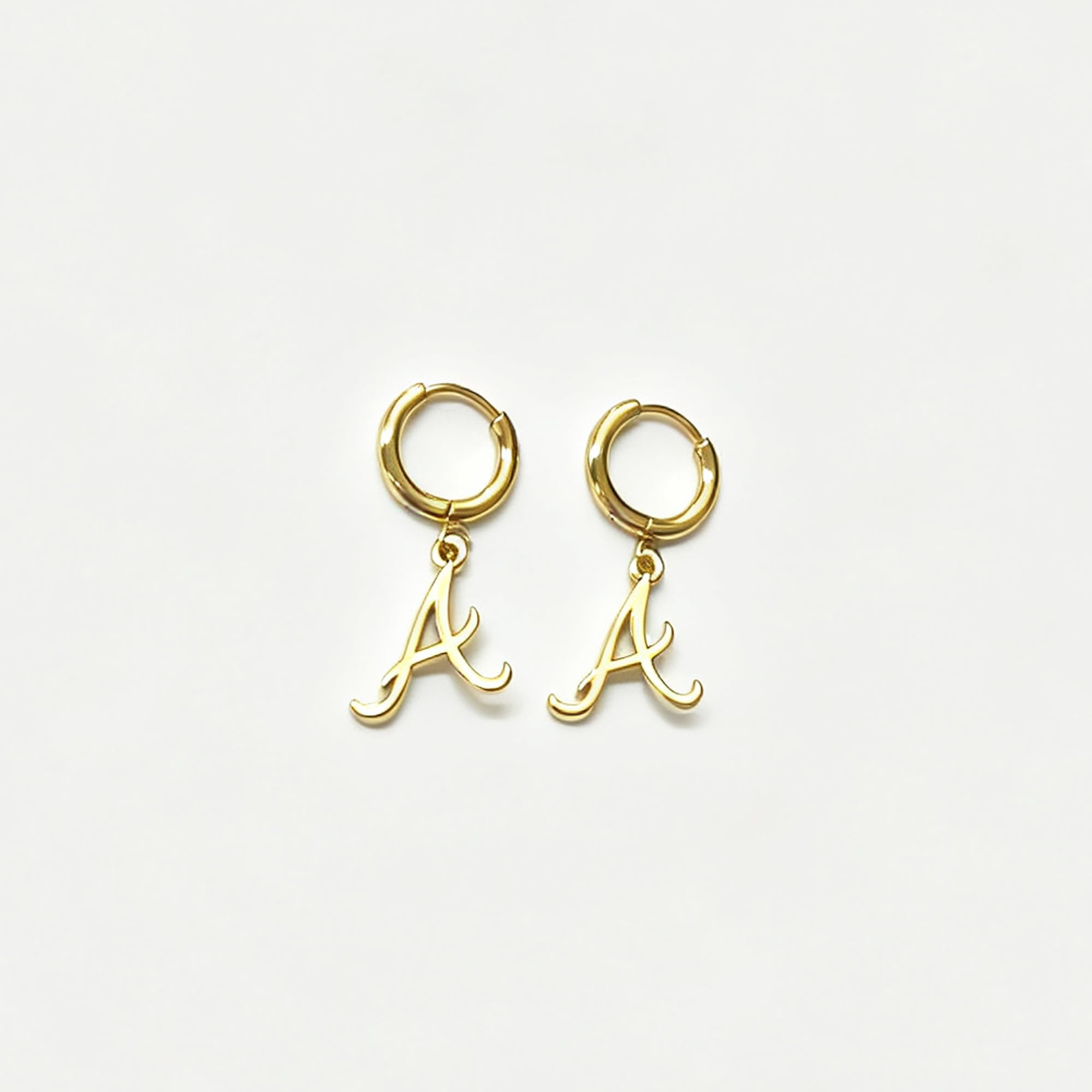 LUV AJ Atlanta Braves Logo Charm Huggie Earrings