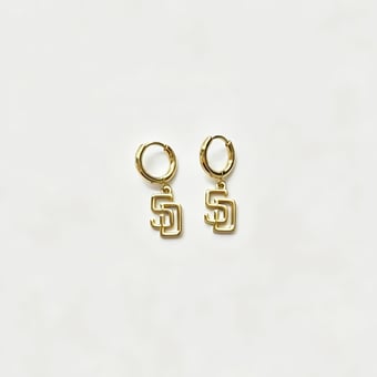 LUV AJ San Diego Padres Logo Charm Huggie Earrings