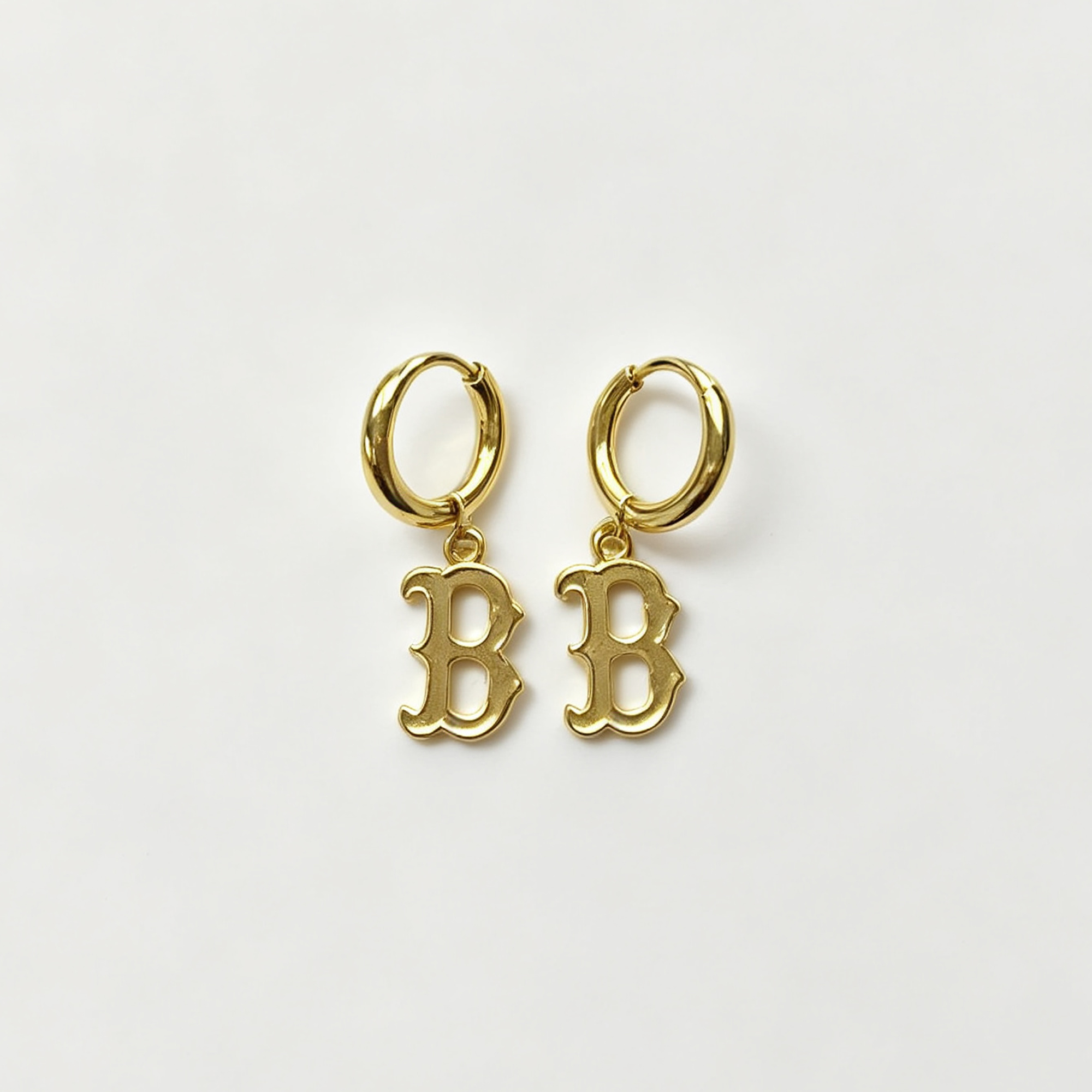 LUV AJ Boston Red Sox Logo Charm Huggie Earrings