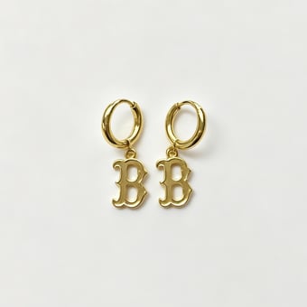 LUV AJ Boston Red Sox Logo Charm Huggie Earrings