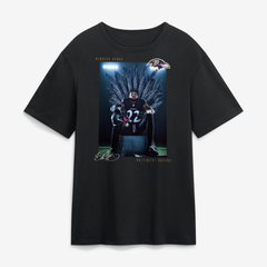 Men's Derrick Henry Black Baltimore Ravens Throne T-Shirt