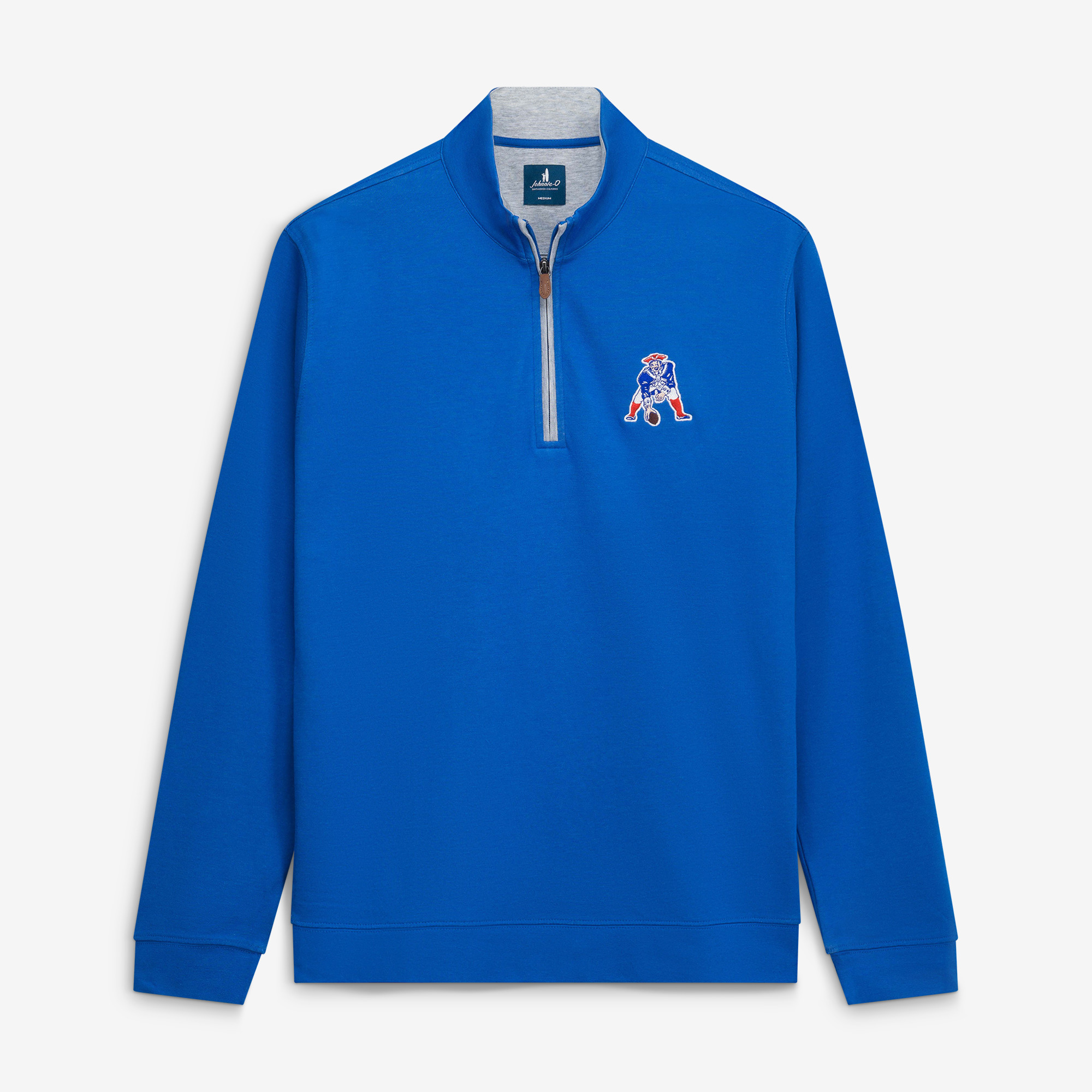 Men's johnnie-O Royal New England Patriots Sully Tri-Blend Quarter-Zip Pullover
