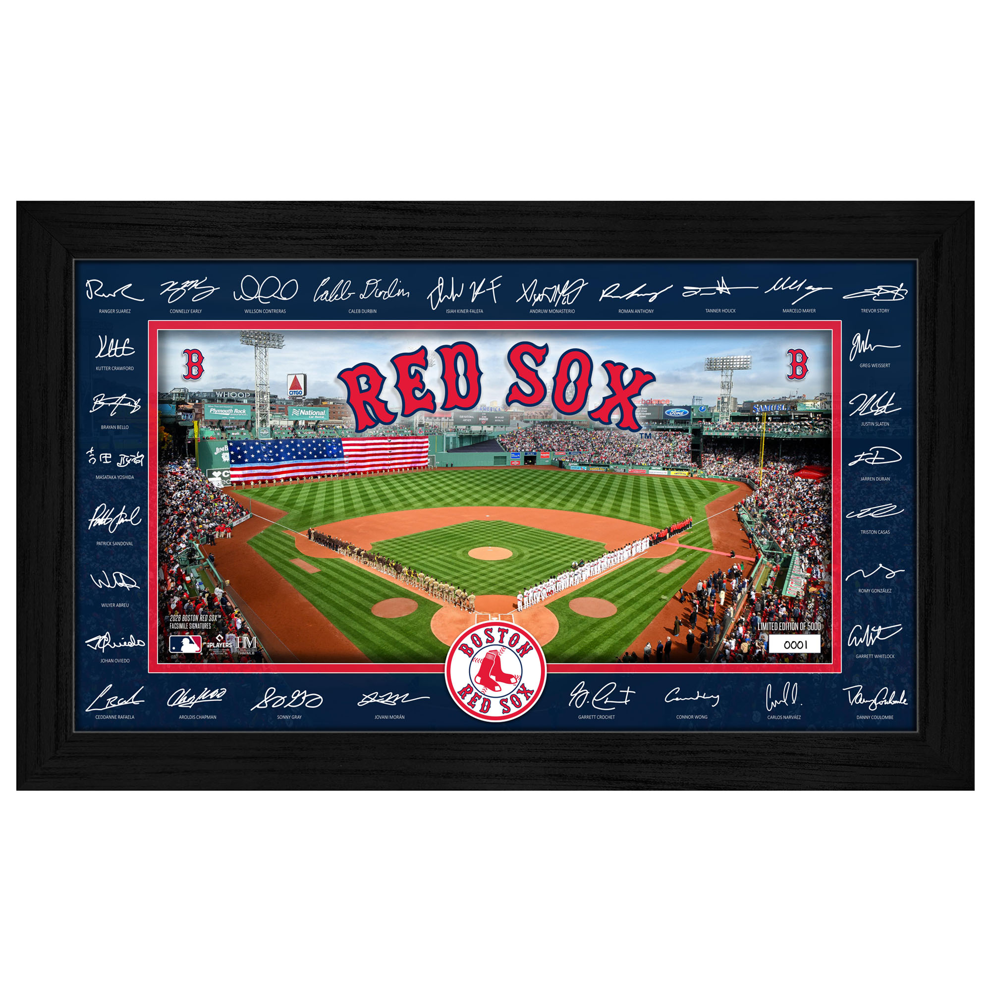 Highland Mint Boston Red Sox 12" x 20" 2026 Signature Field Photograph - Facsimile Signatures