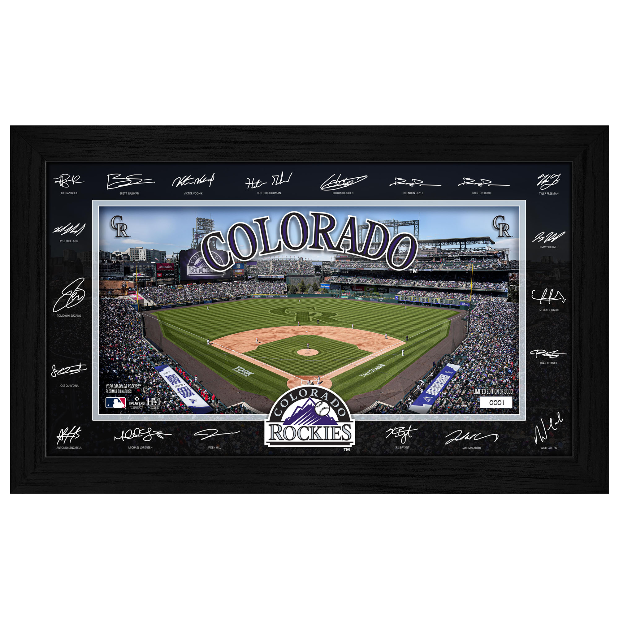 Highland Mint Colorado Rockies 12" x 20" 2026 Signature Field Photograph - Facsimile Signatures