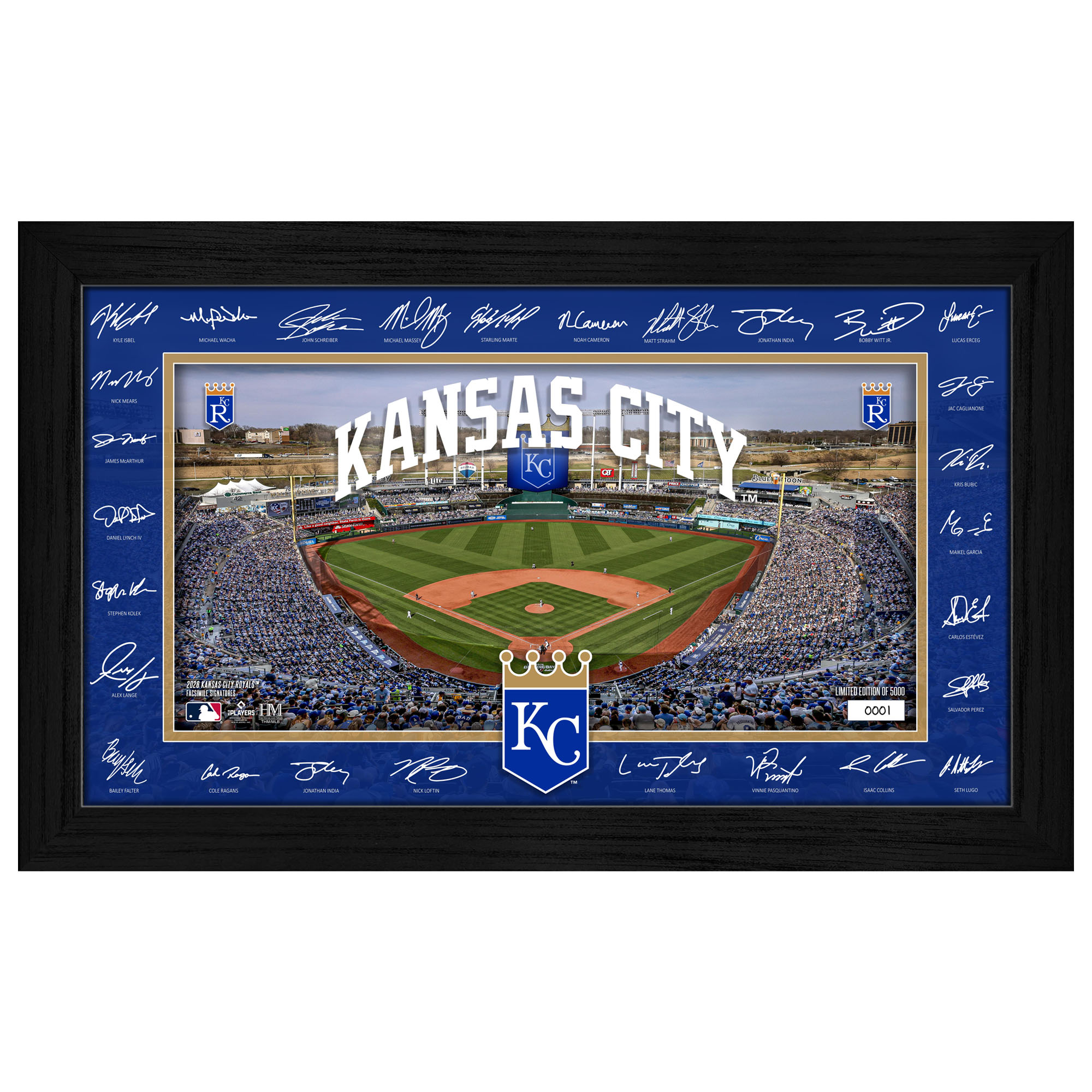 Highland Mint Kansas City Royals 12" x 20" 2026 Signature Field Photograph - Facsimile Signatures