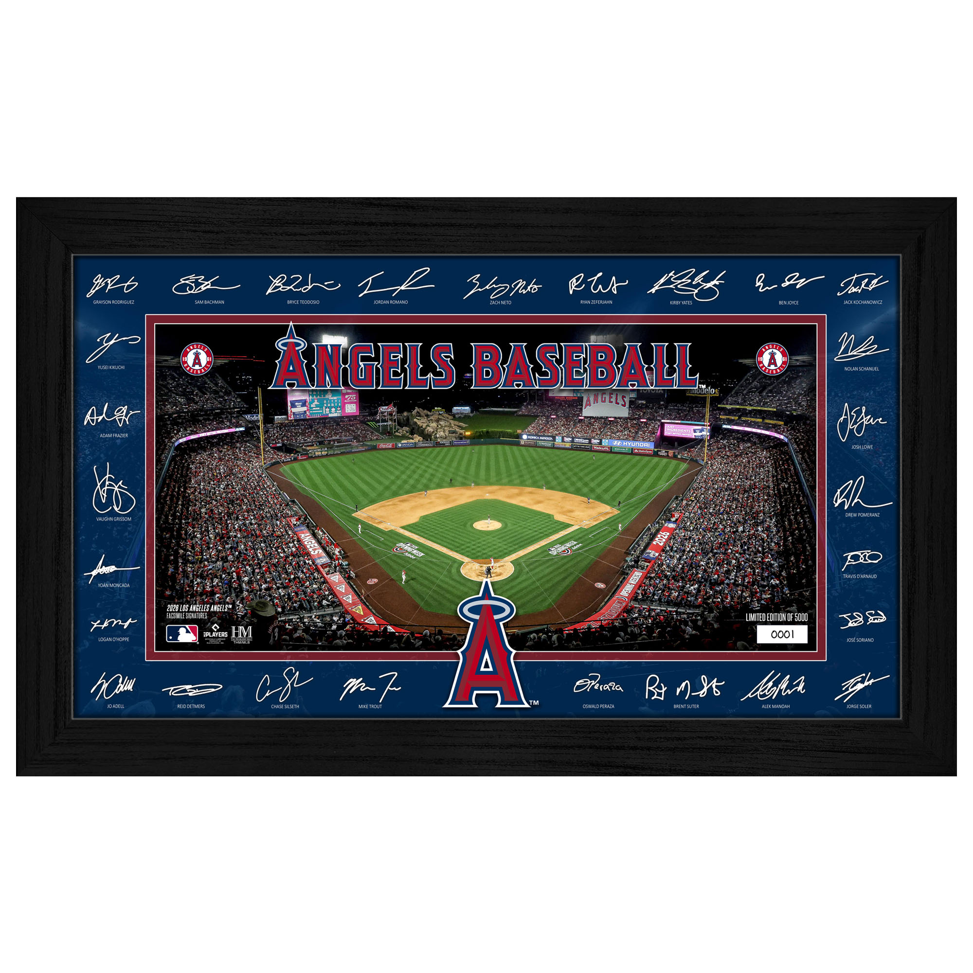 Highland Mint Los Angeles Angels 12" x 20" 2026 Signature Field Photograph - Facsimile Signatures