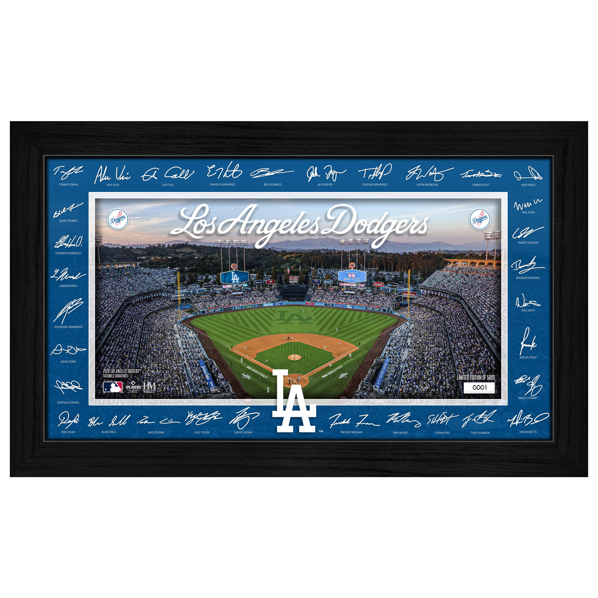 Highland Mint Los Angeles Dodgers 12" x 20" 2026 Signature Field Photograph - Facsimile Signatures