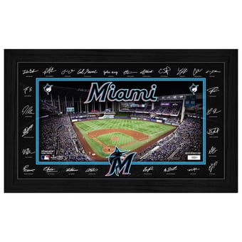 Highland Mint Miami Marlins 12" x 20" 2026 Signature Field Photograph - Facsimile Signatures