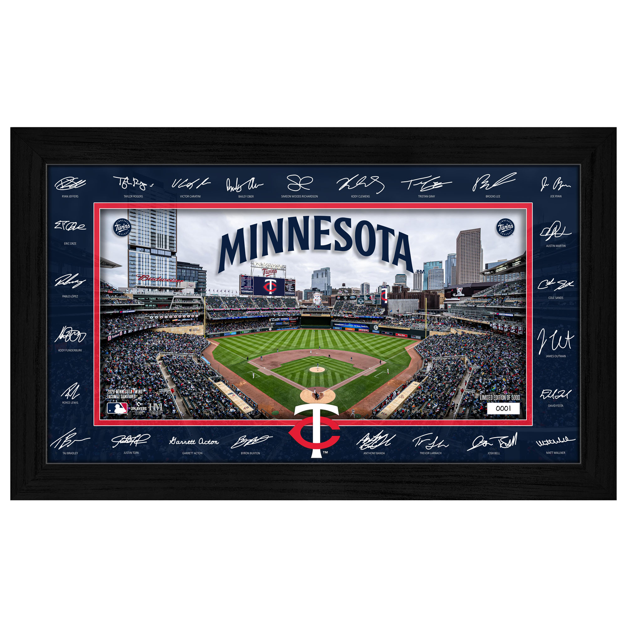 Highland Mint Minnesota Twins 12" x 20" 2026 Signature Field Photograph - Facsimile Signatures