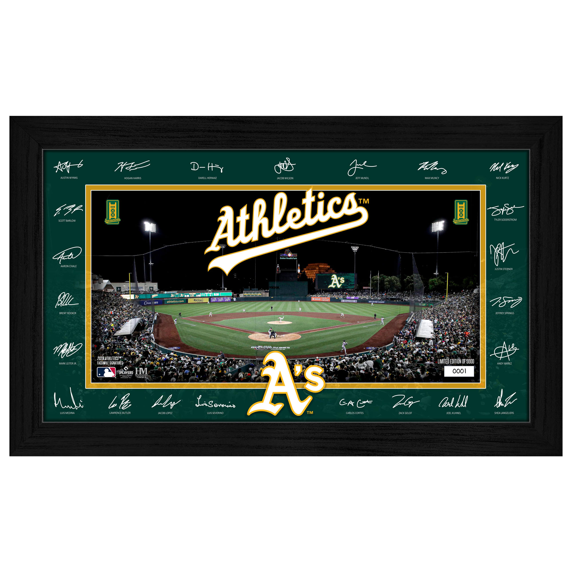 Highland Mint Athletics 12" x 20" 2026 Signature Field Photograph - Facsimile Signatures