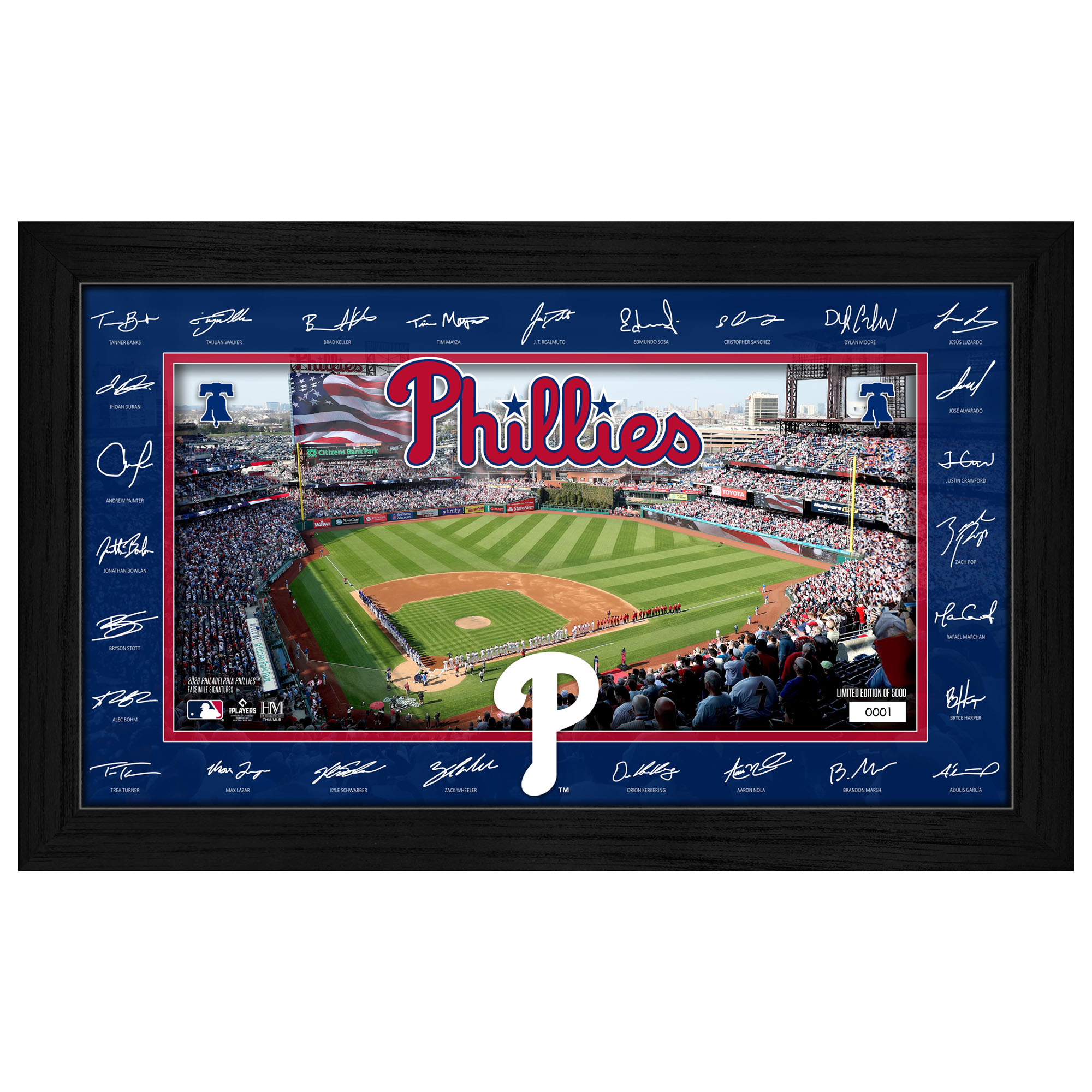 Highland Mint Philadelphia Phillies 12" x 20" 2026 Signature Field Photograph - Facsimile Signatures
