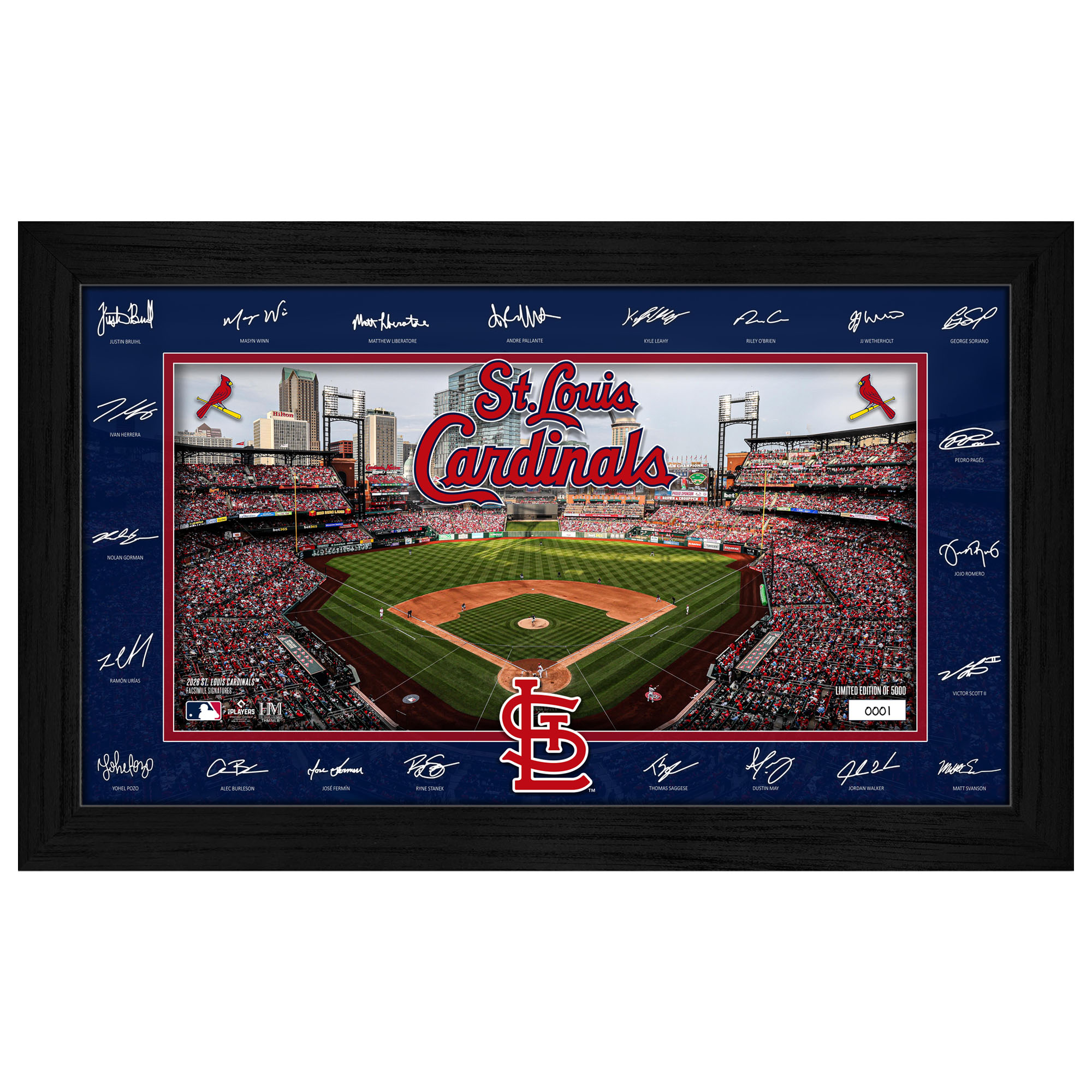 Highland Mint St. Louis Cardinals 12" x 20" 2026 Signature Field Photograph - Facsimile Signatures