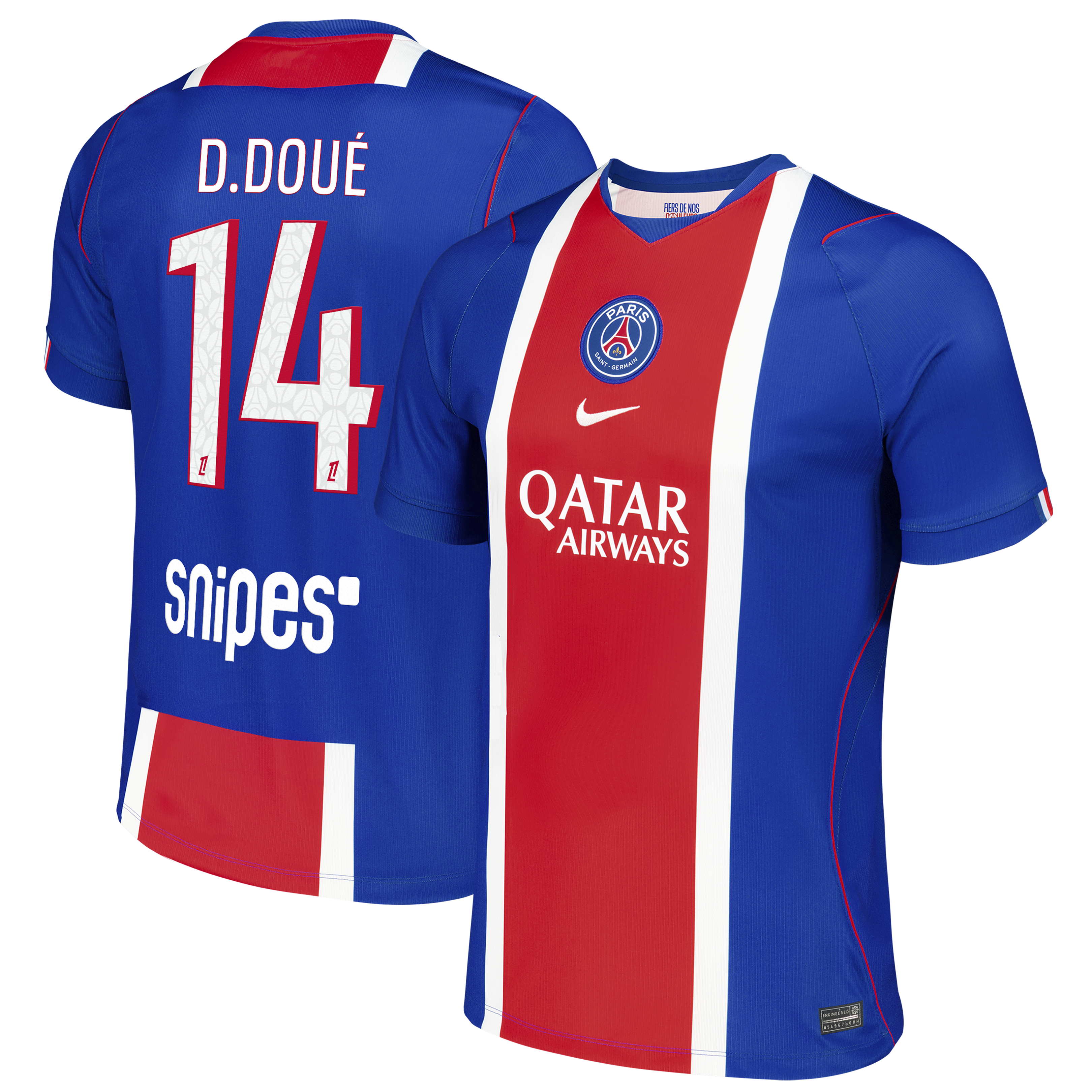 Men's Nike Désiré Doué Blue Paris Saint-Germain 2026/27 Home Stadium Replica Jersey