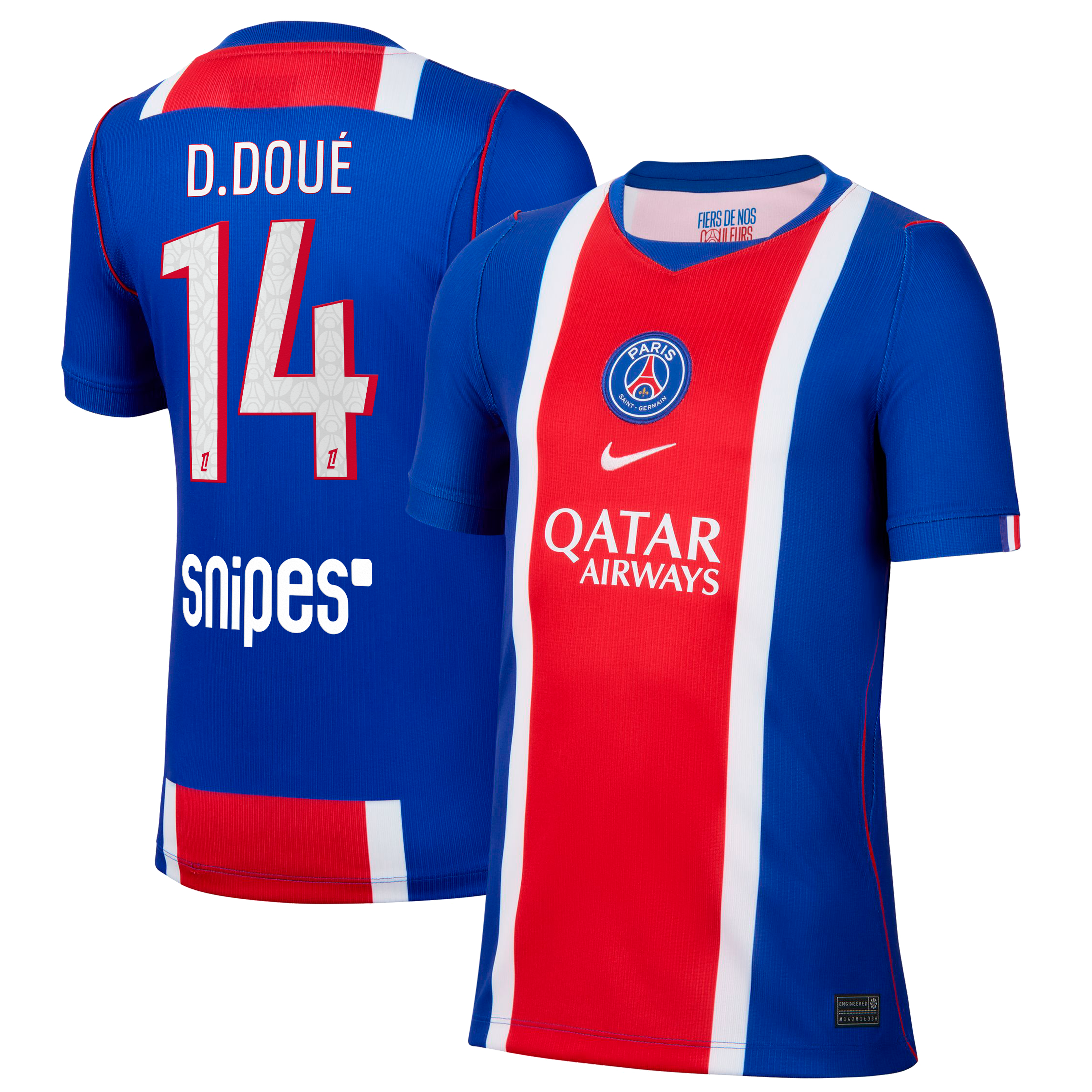 Youth Nike Désiré Doué Blue Paris Saint-Germain 2026/27 Home Stadium Replica Jersey