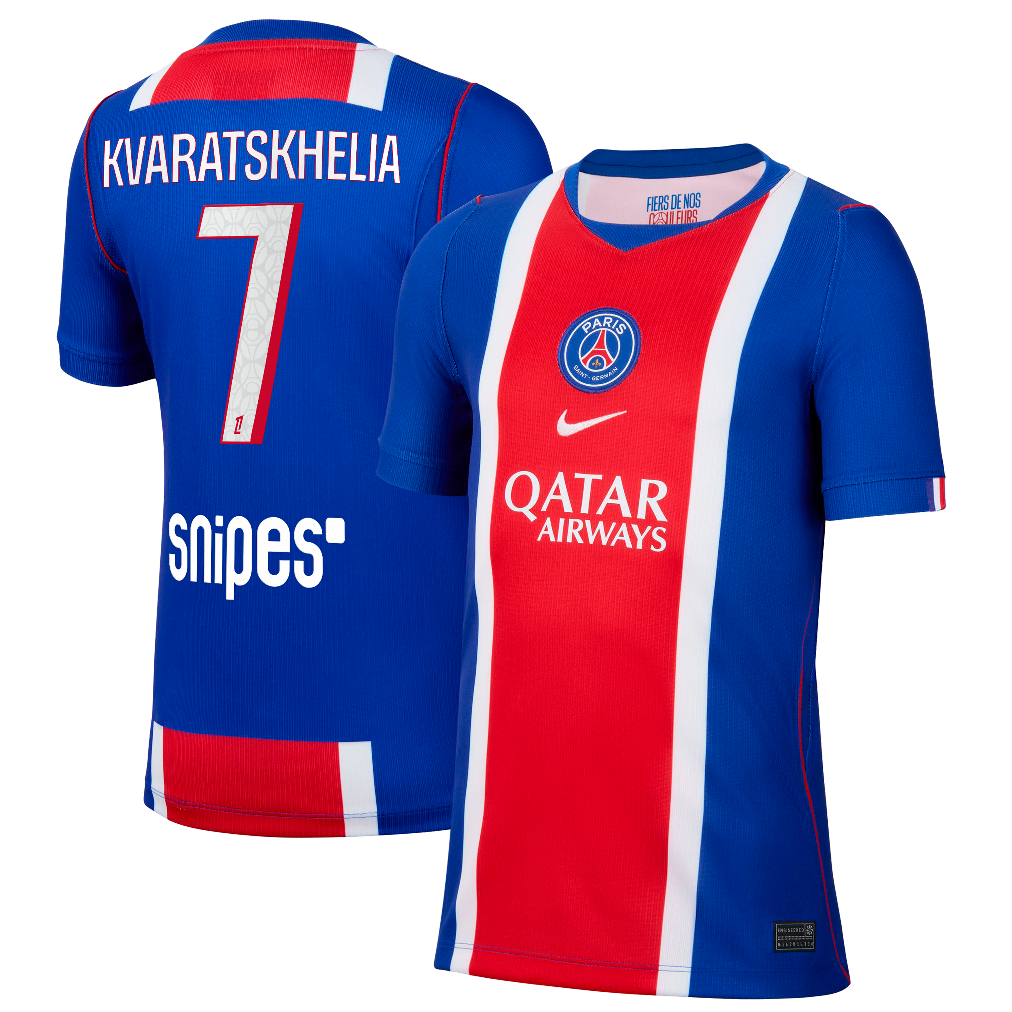 Youth Nike Khvicha Kvaratskhelia Blue Paris Saint-Germain 2026/27 Home Stadium Replica Jersey