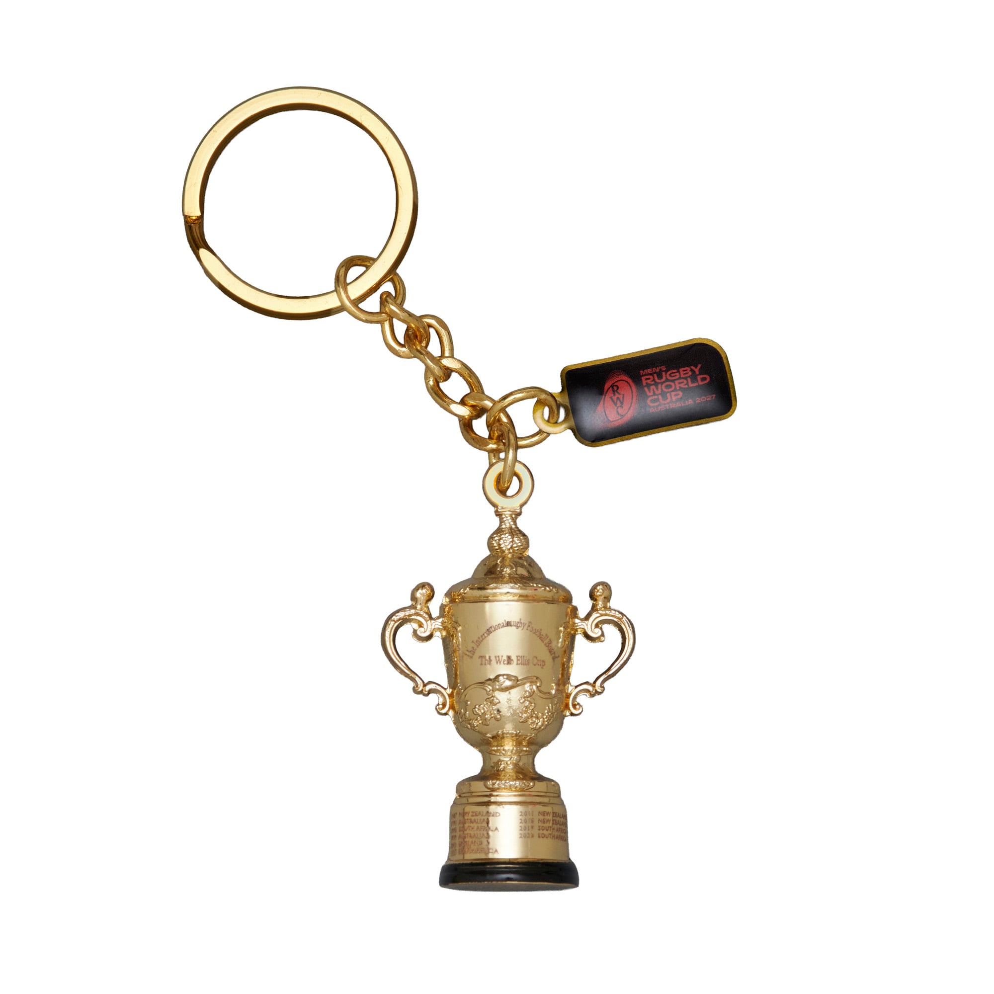 Portachiavi con trofeo 3D della Coppa del Mondo di Rugby 2027