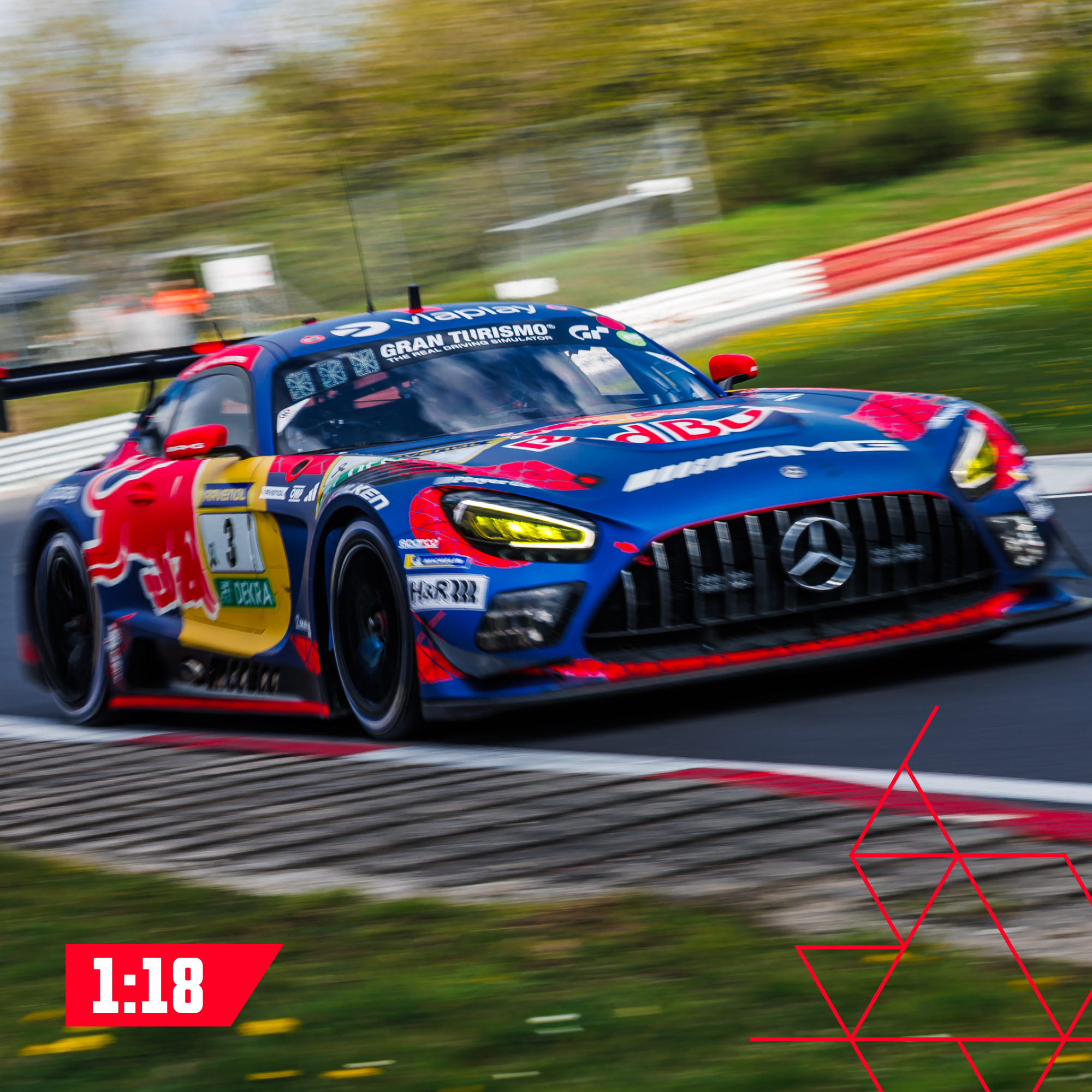 Maquette Max Verstappen 24h Nürburgring, Mercedes-AMG GT3 2026 (version course) avec figurine (échelle 1:18)