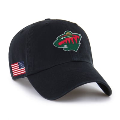 Unisex '47  Black Minnesota Wild Heritage Flag Clean Up Adjustable Hat