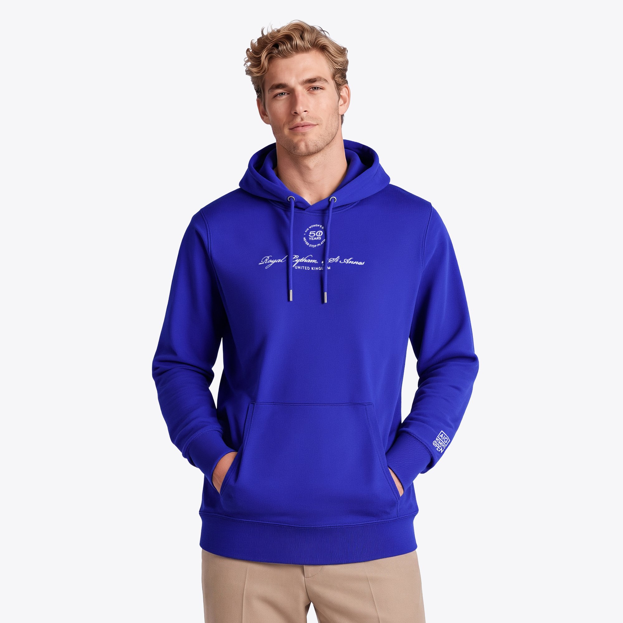 Felpa con cappuccio e grafica per il 50° anniversario dell'AIG Women's Open Royal Lytham & St Annes 2026 - Blu