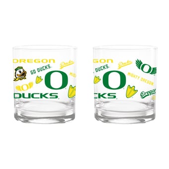 Indigo Falls Oregon Ducks Medley Vintage Rocks Glass - Set of 2