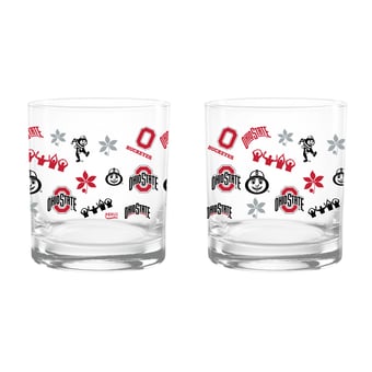 Indigo Falls Ohio State Buckeyes Medley Vintage Rocks Glass - Set of 2