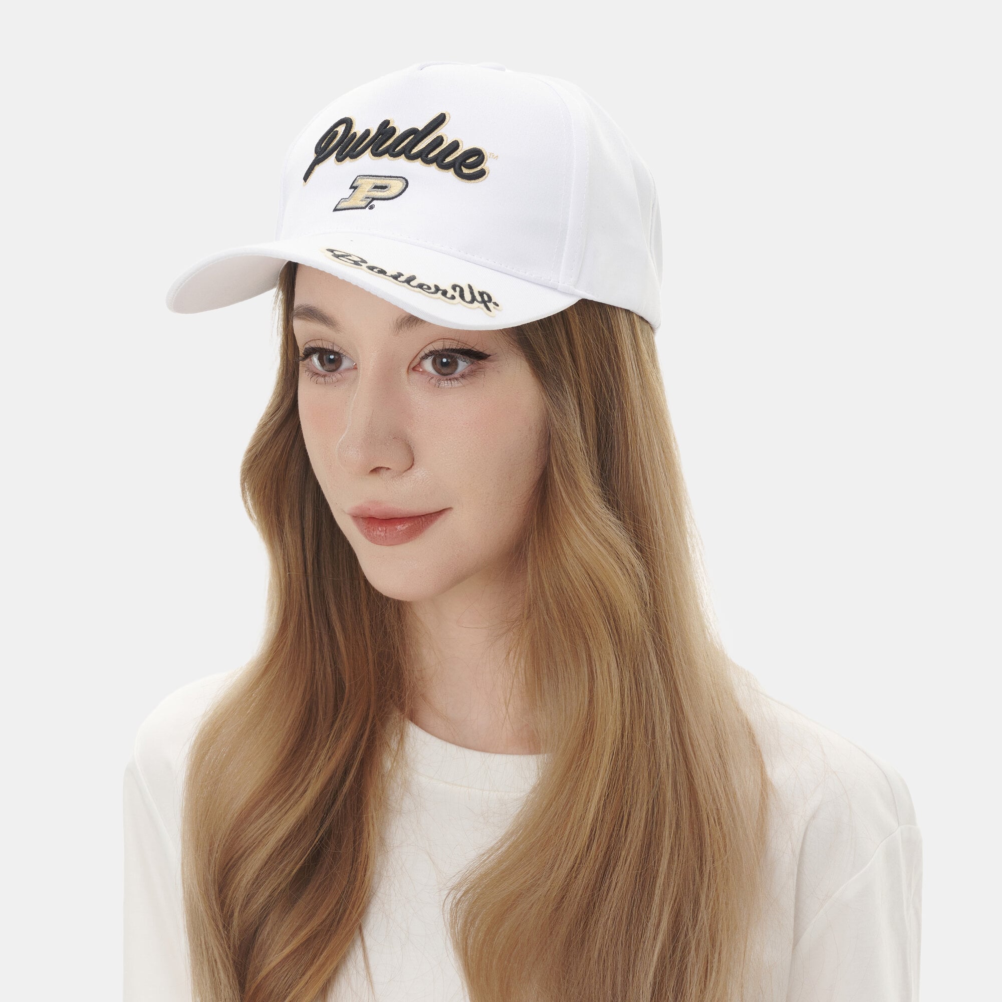 Women's ZooZatz White Purdue Boilermakers Sweet Spirit A-Frame Adjustable Hat