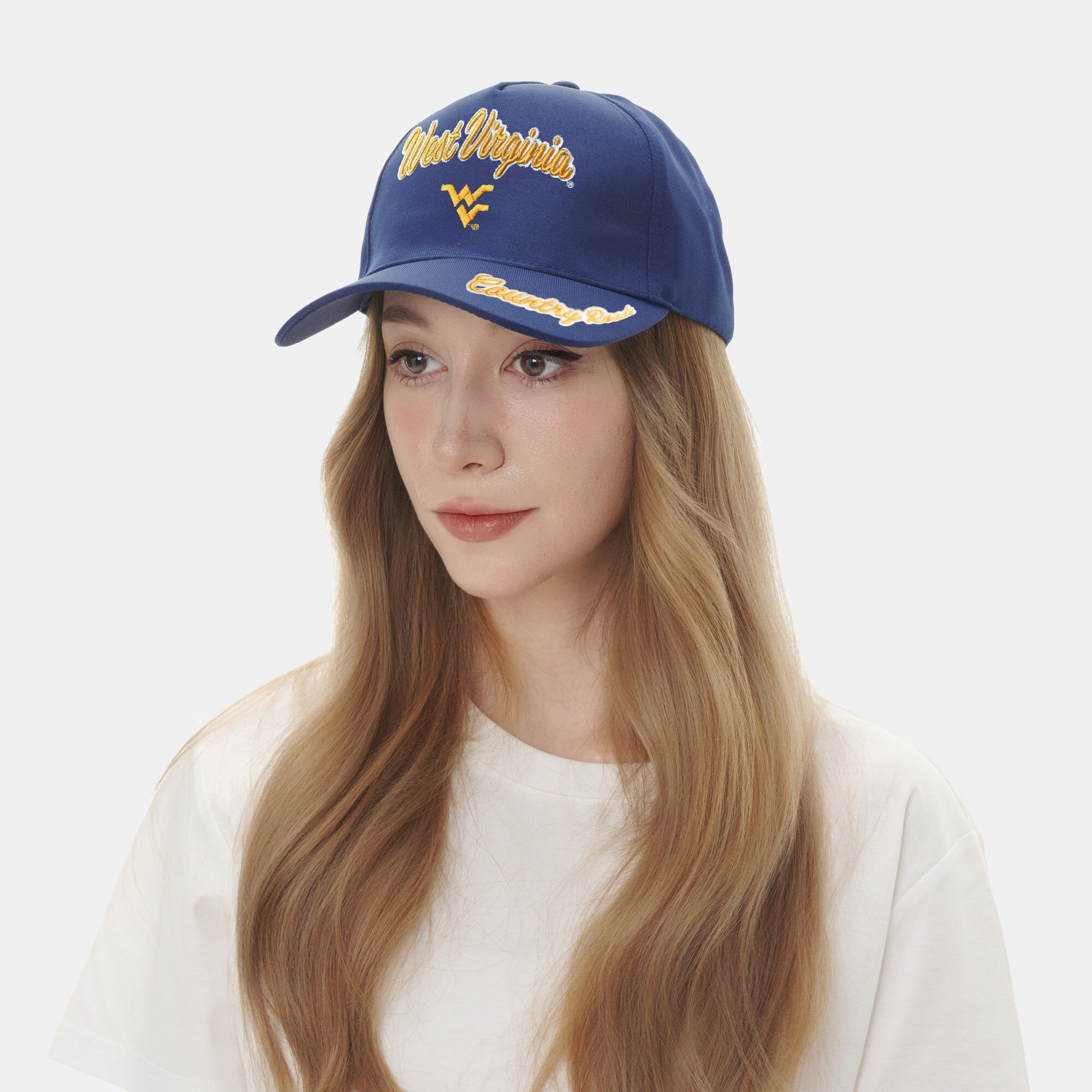 Women's ZooZatz Navy West Virginia Mountaineers Sweet Spirit A-Frame Adjustable Hat