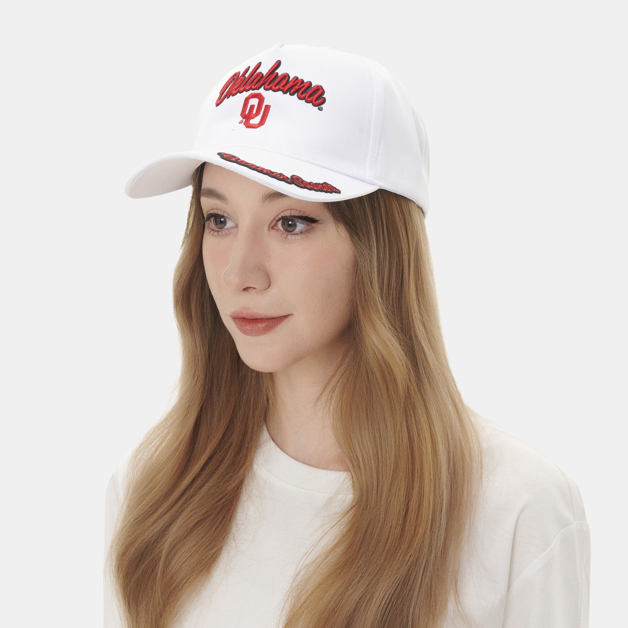 Women's ZooZatz White Oklahoma Sooners Sweet Spirit A-Frame Adjustable Hat