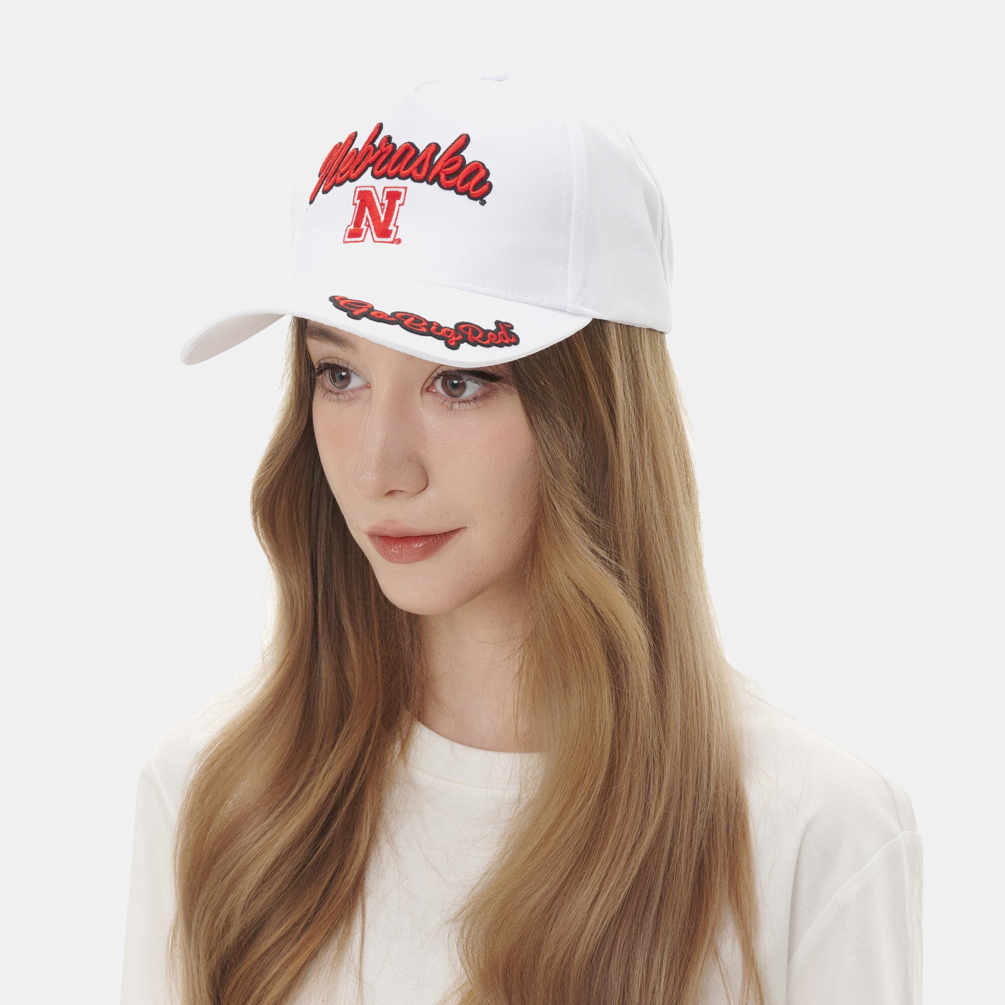 Women's ZooZatz White Nebraska Huskers Sweet Spirit A-Frame Adjustable Hat