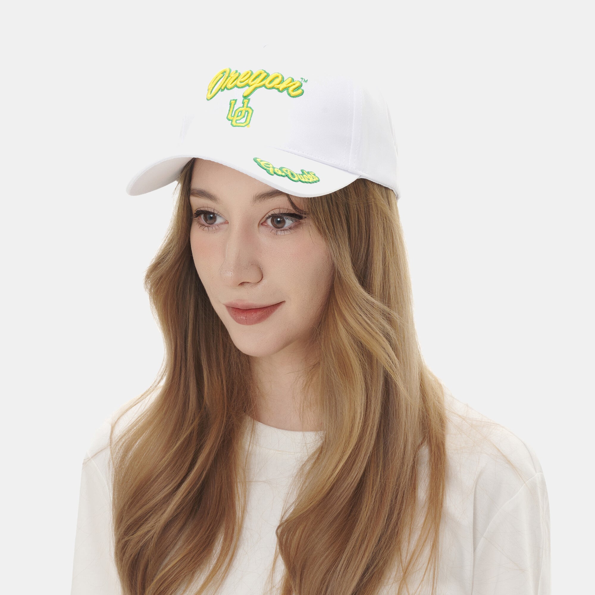 Women's ZooZatz White Oregon Ducks Sweet Spirit A-Frame Adjustable Hat