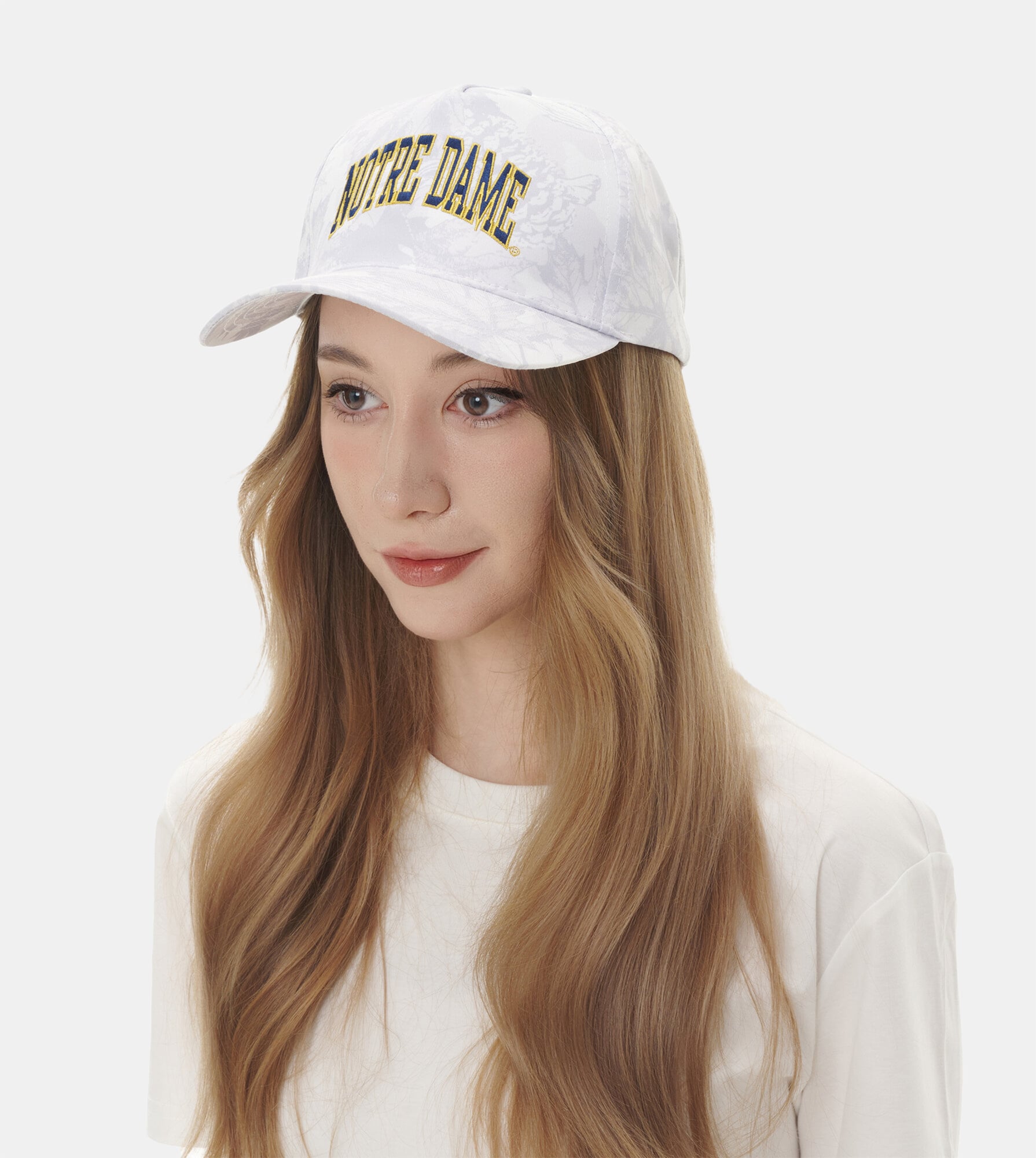 Women's ZooZatz Camo Notre Dame Fighting Irish Snow Camo A-Frame Adjustable Hat