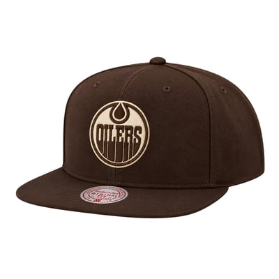 Men's Mitchell & Ness  Brown Edmonton Oilers Fashion Basics Snapback Hat