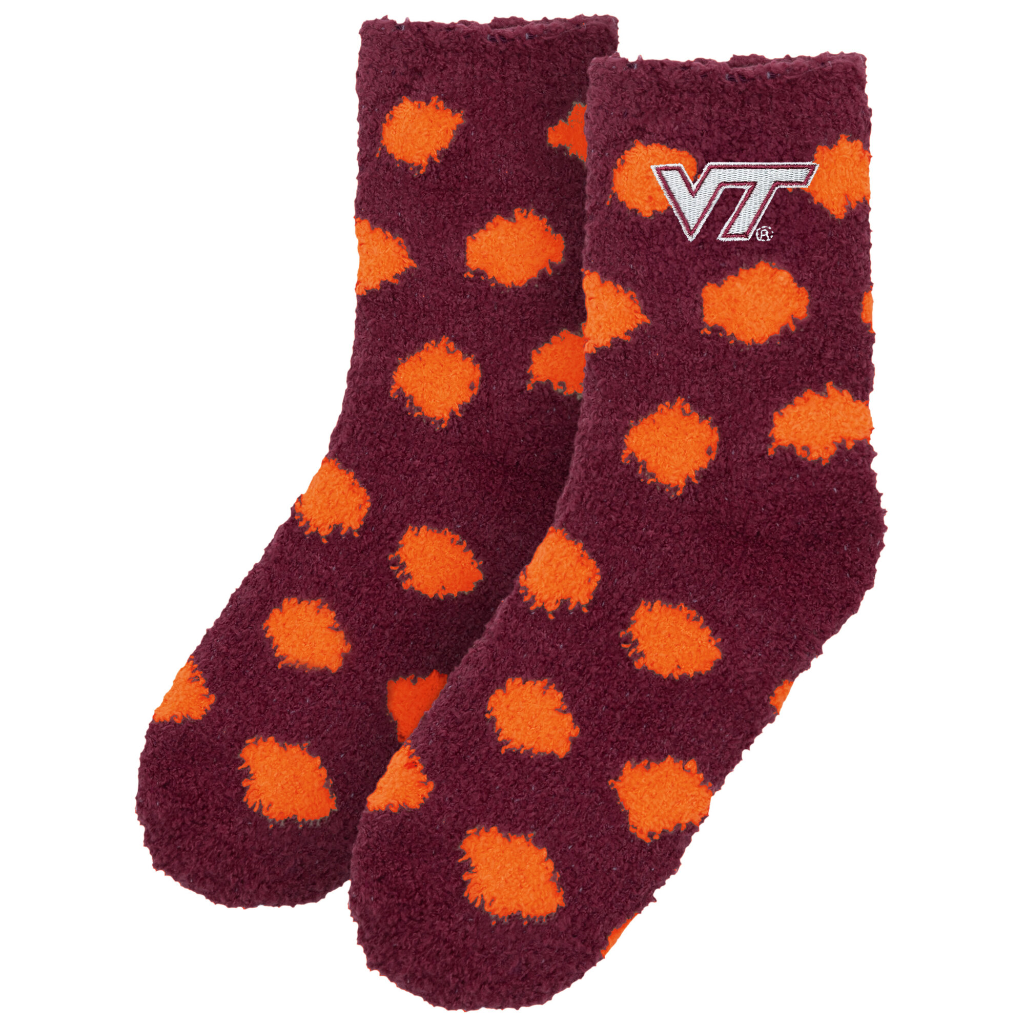 Women's ZooZatz Virginia Tech Hokies Fuzzy Dot Ankle Socks