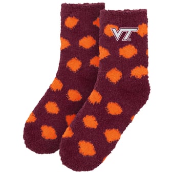 Women's ZooZatz Virginia Tech Hokies Fuzzy Dot Ankle Socks