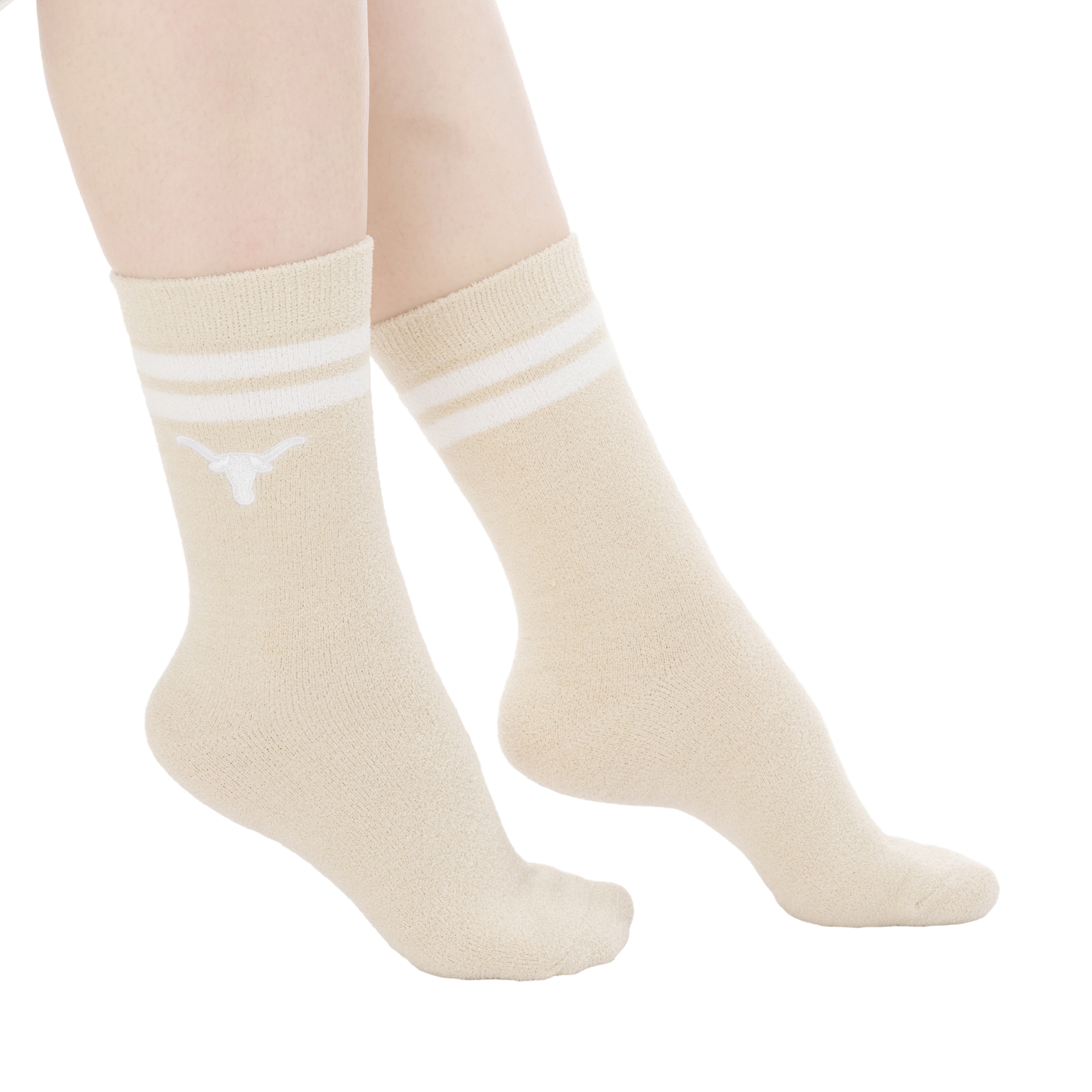 Women's ZooZatz Cream Texas Longhorns Victory Plush Socks