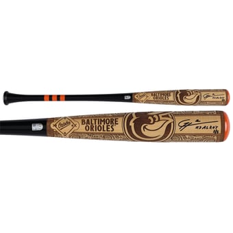 Gunnar Henderson Baltimore Orioles Autographed Pillbox Bat Company Mural Series Bat with "23 AL ROY" Inscription