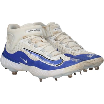 Los Angeles Dodgers Autographed Game-Used White/Blue Nike Cleats from the 2024 MLB Season