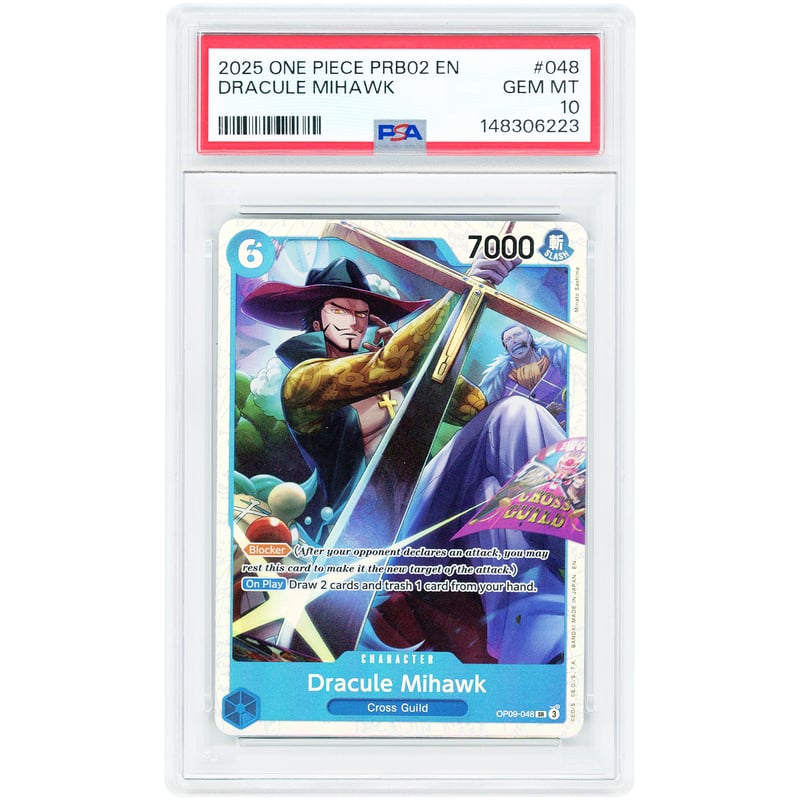 Dracule Mihawk 2025 One Piece OP09 Super Rare #048 PSA Authenticated 10 Card