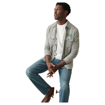Men's FAHERTY  Gray Boston Celtics Legend Sweater Button-Up Shirt