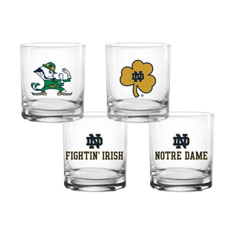 Indigo Falls  Notre Dame Fighting Irish Core 4-Pack Collectors Rocks Glass Set
