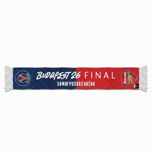 Écharpe PSG Clubs Finale Ligue des Champions Budapest 2026, vue 1