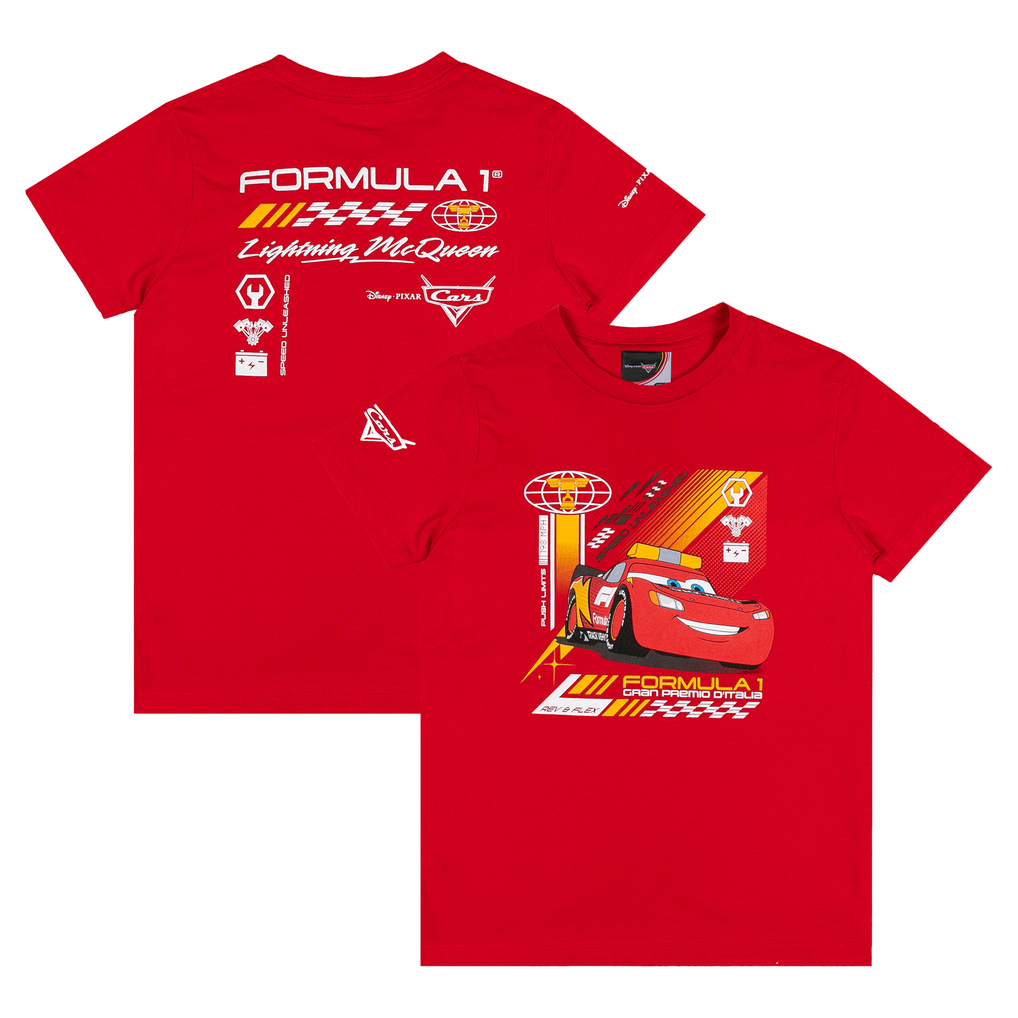 Youth Formula 1 x Pixar's Cars Red 2026 Italian Grand Prix T-Shirt