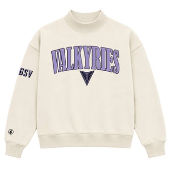 Unisex FISLL Cream Golden State Valkyries Mock T-Neck Sweatshirt